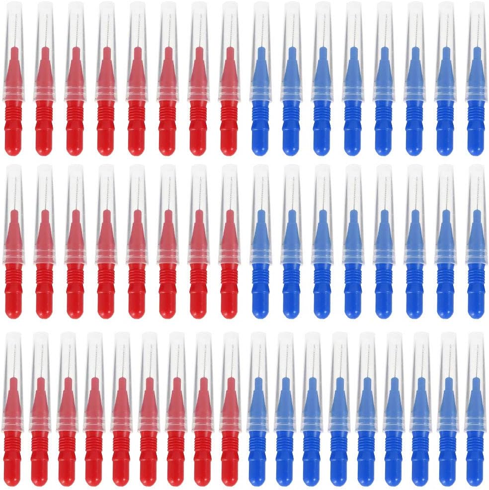Interdental Brushes 50PCS Toothpick 2.5mm,3mm Tooth Cleaner Tooth Flossing Head Soft-Picks Healthy Dental Hygiene Brush Dental Pick for Daily Healthy Teeth and Gums