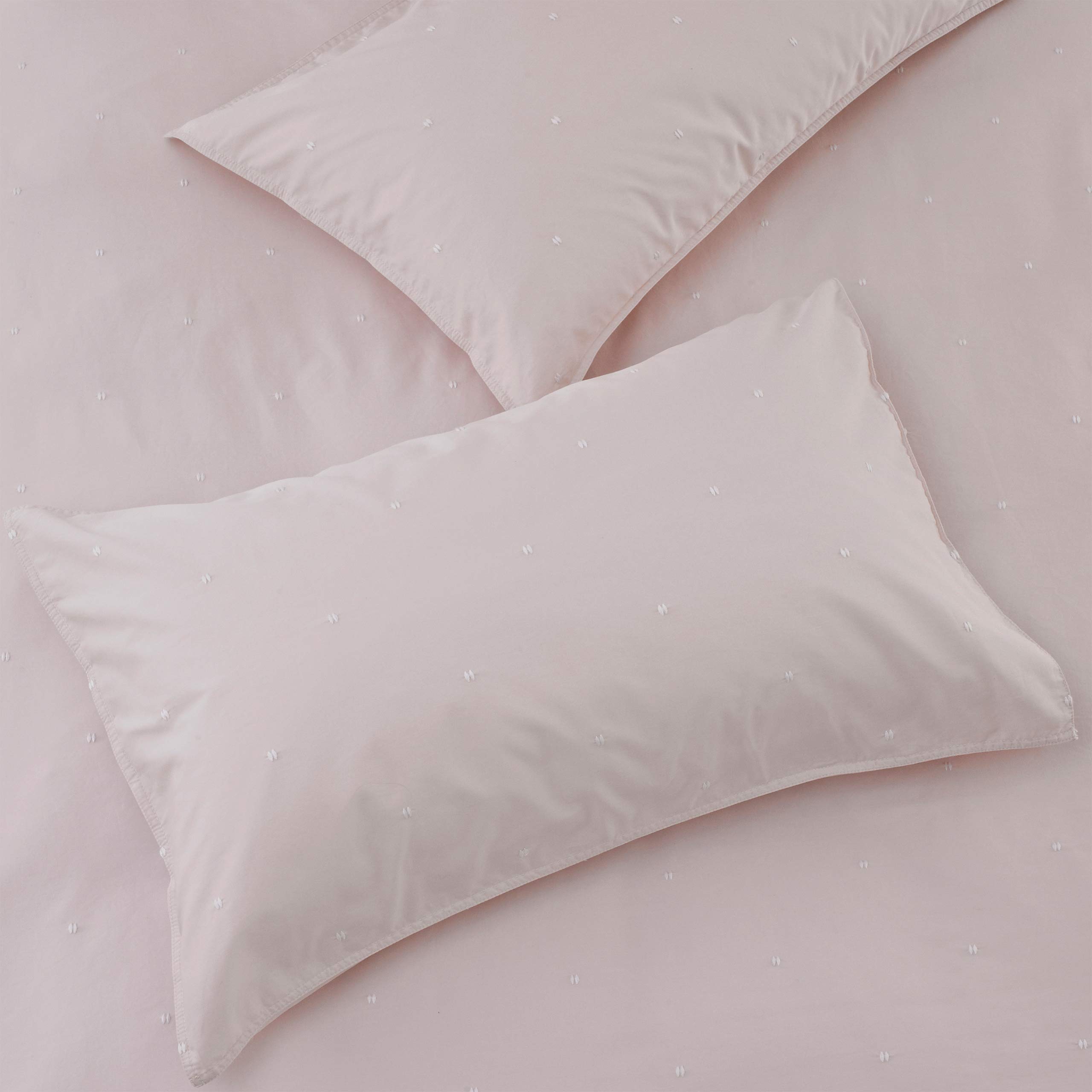 The Linen Yard Strand Pillowcase Set, Blush/White, 50 x 75 cm