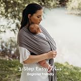 Boba Baby Wrap Carrier Original Grey 7–35 lbs Ergonomic Hip Healthy view 7