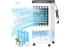 BEAUTYFAN Air Conditioners,2024 Upgraded Portable Air Conditioners with 3 Gal Water Tank, Air Conditioner Portable for Room with 6 Ice Box, 3-in-1 Super Wind Quiet Swamp Cooler, AC for Room/Bedroom/Garage