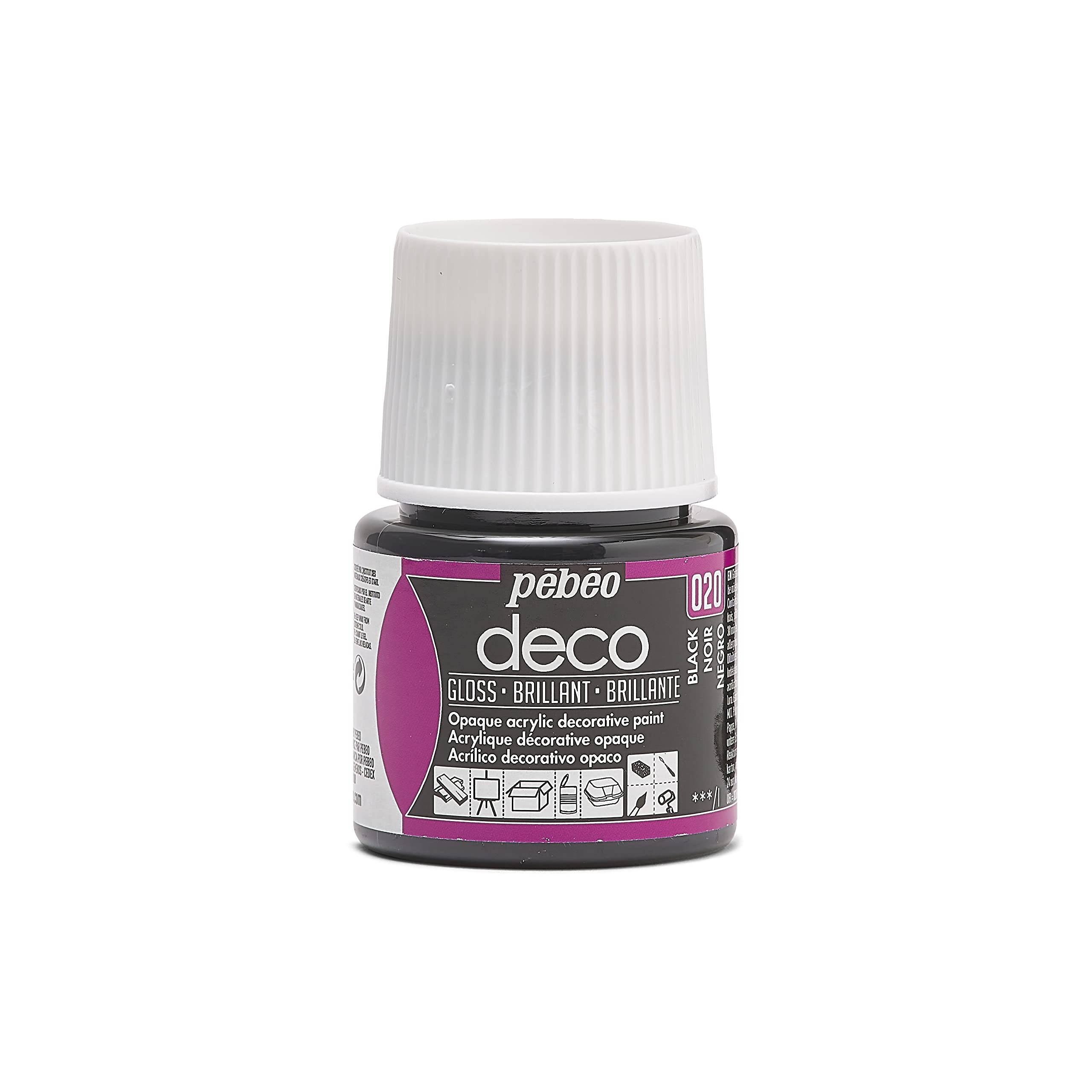 Pebeo Deco Bright Paint, Black, 45 ml