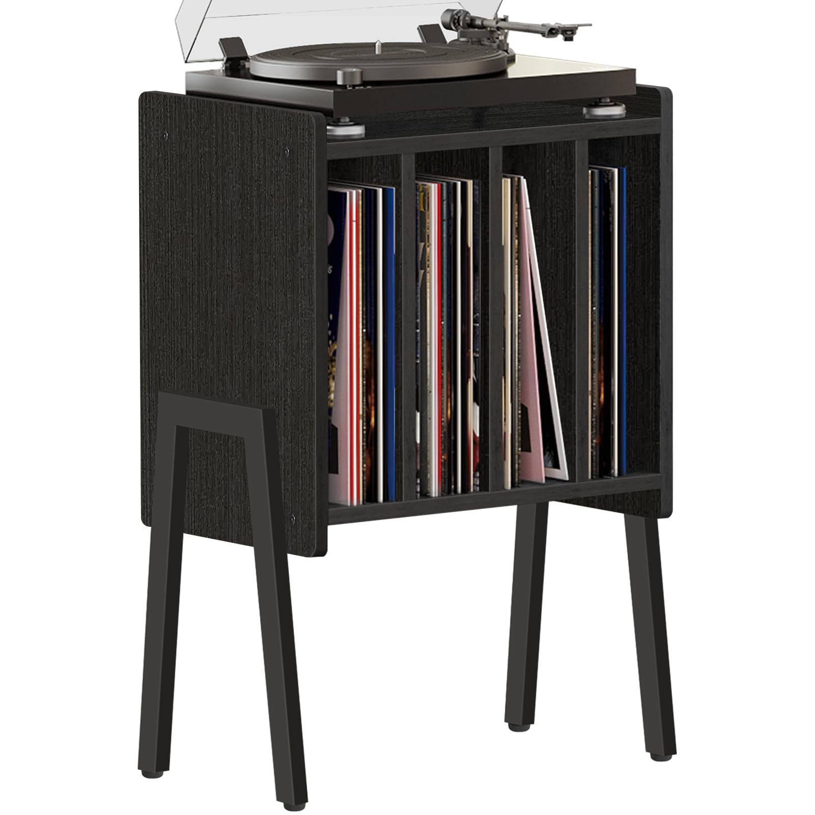 Photo 1 of *MISSING PARTS UNKNOWN*
TUTOTAK Record Player Stand, Record Storage Table, End Table with Vinyl Holder Display Shelf, Side Table, Turntable Stand, Nightstand (Black)