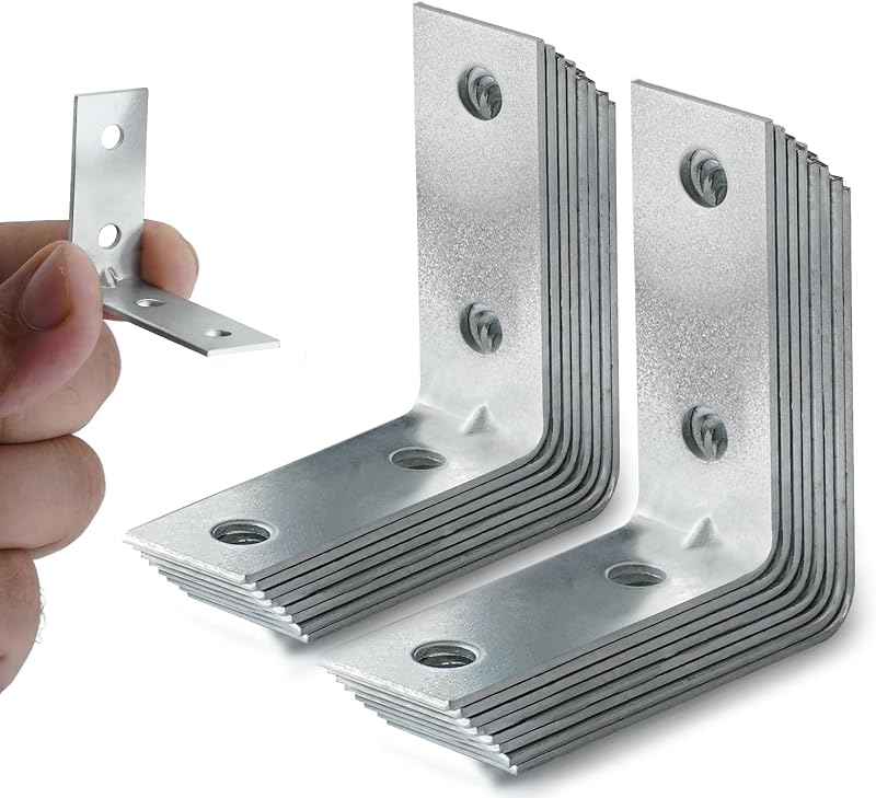 ZAVIA 32 Pcs L Brackets for Wood 38x38mm with Screws Galvanised Steel
