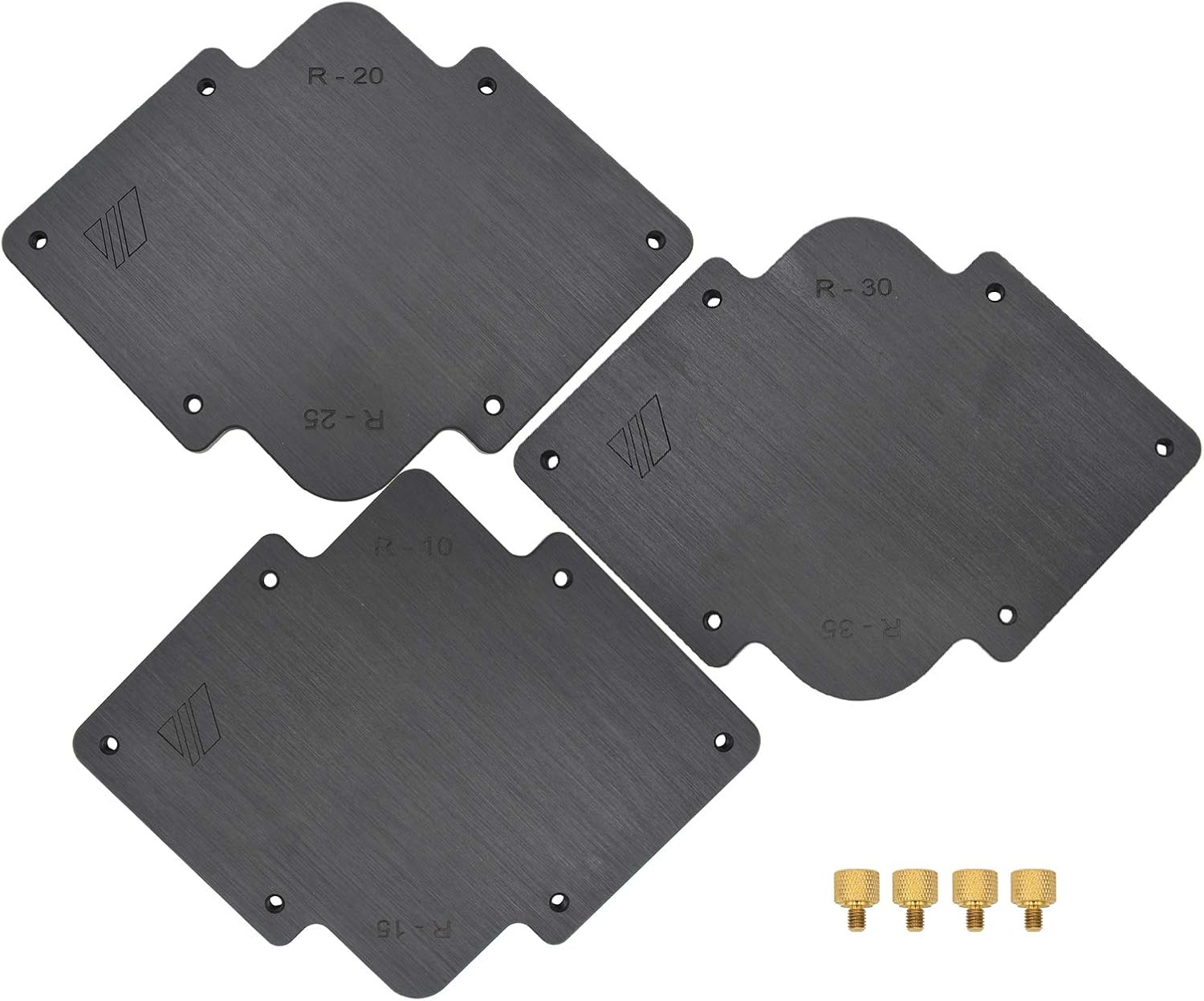3pcs R Round Corner Jig Template for Engraving Router Table(R10 x R15 and R20 and R25 and R30 x R35) for Woodworking Tools Engraving Machine Accurate