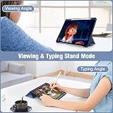 FINTIE Hybrid Case for iPad Air 11 inch M4/M3/M2 Ocean Marble Clear Back Pencil view 4