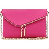FashionPuzzle Envelope Wristlet Clutch Crossbody Bag with Chain Strap