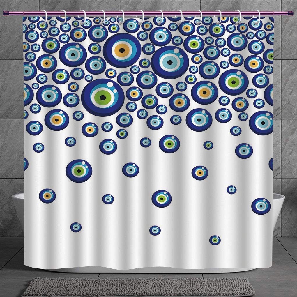 Funky Shower Curtain 2 0 Evil Eye Lively Turkish Amulets Falling