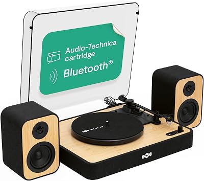 Marley Revolution Wireless Turntable with Speakers Bluetooth Vinyl Player 30W