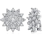 FAMARINE CZ Clip on Earrings for Women Clip Earring Non-pierced Earrings