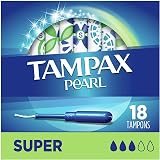 Tampax Pearl Plastic Super Absorbency Unscented Tampons 18 Count view 2