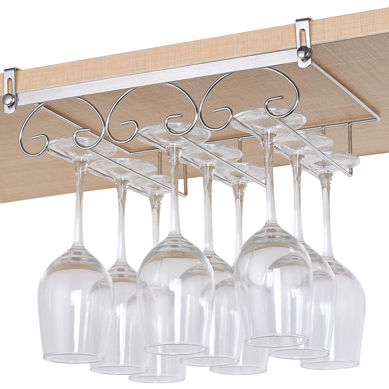 Best under cabinet wine glass holder in black