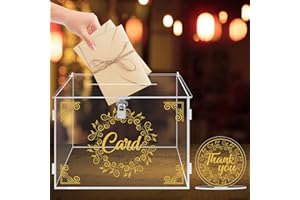 Ywlake Acrylic Wedding Card Box with Lock and Slot, Large Money Cash Gift Box Clear Card Box Holder Post Letter Envelope Box 