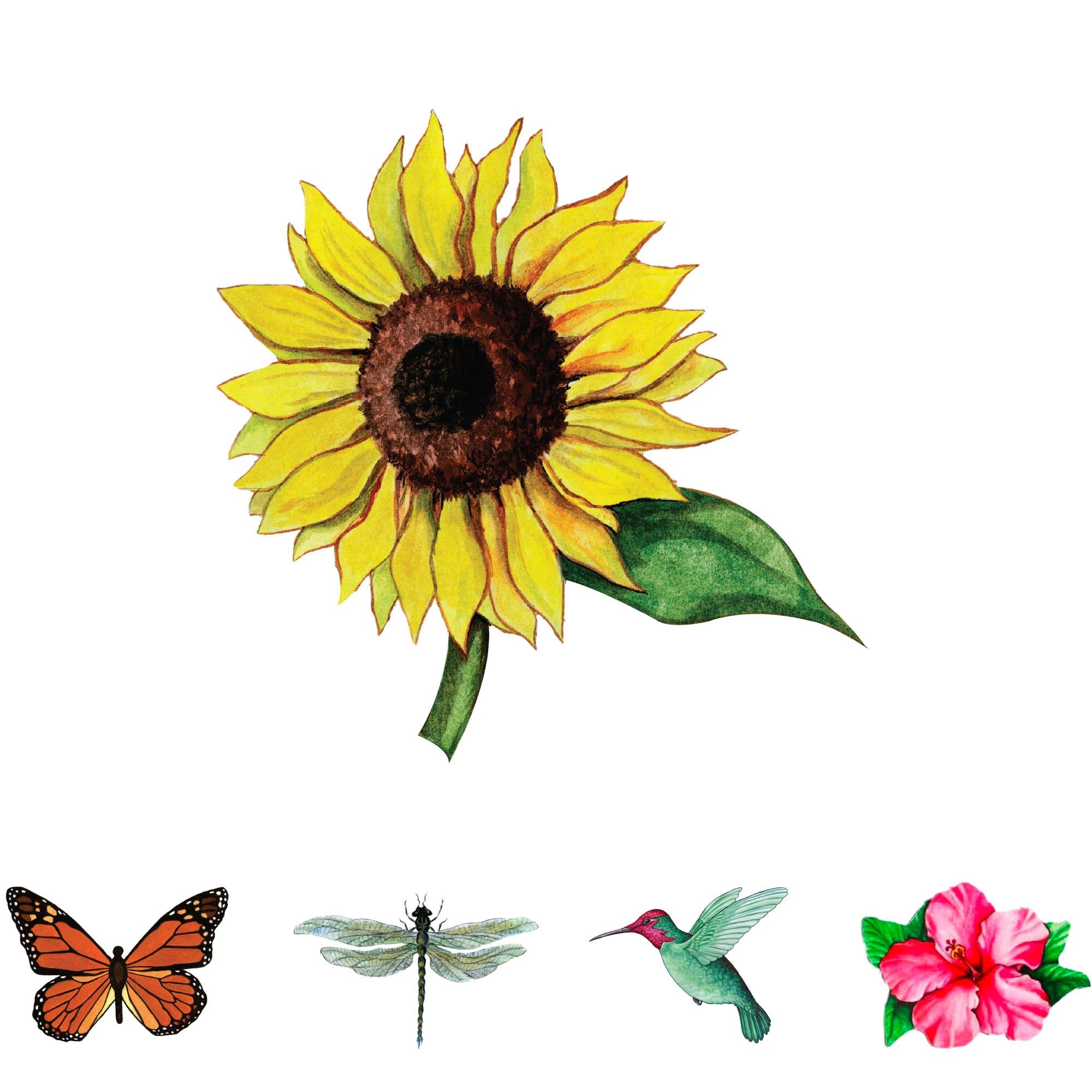 Screen Door Saver Magnets - Made in USA - Keep People and Pets From Running Into Screen Doors & Patch Small Holes - Sunflower - 12 x 12.7 cm - Pack of 2 (1 pair)