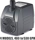 PonicsPump PP40006: 400 GPH Submersible Pump with 6' Cord - 25W&hellip; for Hydroponics, Aquaponics, Fountains, Ponds, Statuary, Aquariums & more. Comes with 1 year limited warranty.