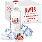 BAWLS Guarana Cherry, BAWLS Guarana Drink, Guarana Soda, Guarana Fueled Soda for Energy, High Energy Caffeinated Drink, 10oz 12 Pack Glass Bottles