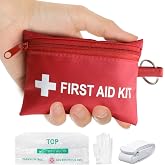 Yzpacc Mini First Aid Kit - CPR Keychain CPR Face Shield with Breathing Barrier &amp; Elastic Belt &amp; One Pair of Disposable Gloves for Travel Home Camping - Emergency Supplies(1 Set)