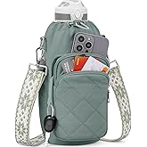 SYTRAH Water Bottle Bag Crossbody，Insulated Water Bottle Purse Crossbody Water Bottle Holder with Strap 40 oz