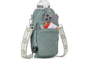 SYTRAH Water Bottle Bag Crossbody，Insulated Water Bottle Purse Crossbody Water Bottle Holder with Strap 40 oz