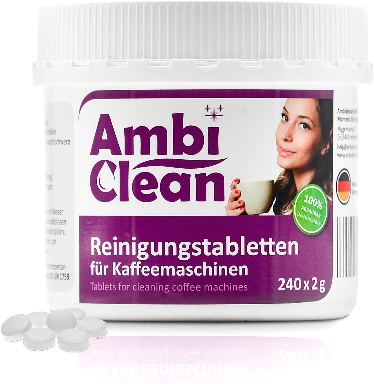 AmbiClean detergent tablets for coffee machines 240