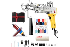 Riiai Tufting Gun Starter Kit, Tufting Gun with Carpet Trimmer Rug Making Kit, Rug Gun Cut Pile Loop Pile for Making Rugs, Carpet Trimmer Tufting for Sculpting, A Must Have for Tufting Lover(Yellow)
