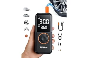 AstroAI L4 Tire Inflator Portable Air Compressor, 150PSI Portable Air Pump for Car Tires with Pressure Gauge LED Light, Electric Air Pump Quick Inflation for Cars, Motorcycles, Bikes, Tires, Balls