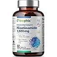 biophix B-3 Nicotinamide 1500 mg 60 Tablets Maximum Strength - Nicotinic Amide Niacin Natural Flush-Free Vitamin Formula - Supports Skin Cell Health