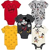 Disney Baby 5 Pack Bodysuits Newborn to Infant Sizes (Newborn - 24 Months)