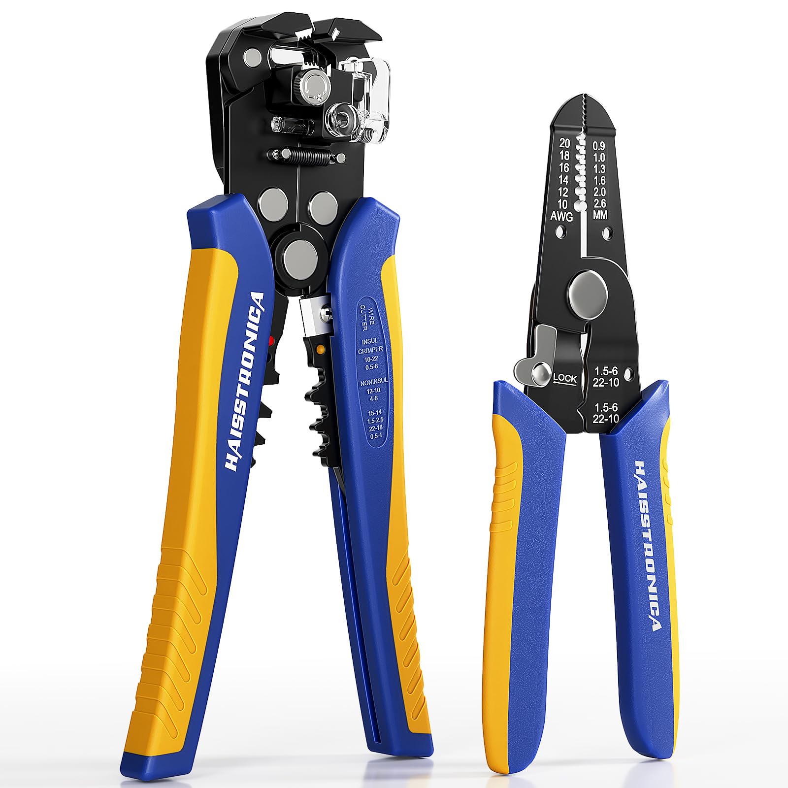 Photo 1 of haisstronica Wire Stripper Tool Set, 10-24 AWG Self-Adjusting & Manual, Heavy Duty Electrical Wire Strippers for Electronics Repair, Electrician Wiring, DIY Projects