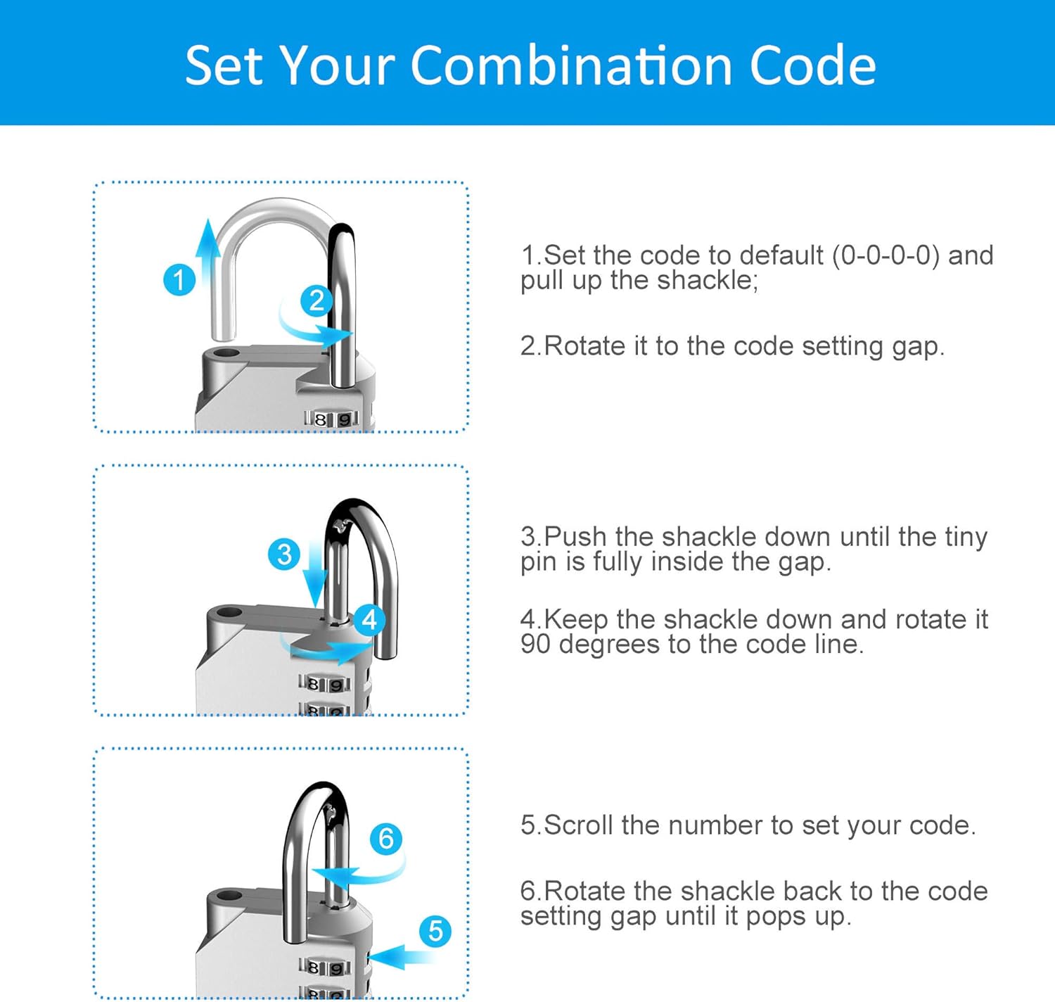 Puroma 2 Pack 4 Digit Combination Locks Outdoor Waterproof Padlock for School Gym Locker, Hasp Cabinet, Gate, Fence, Toolbox (Silver & Black) - - 
