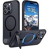 Temdan Magnetic Compatible with iPhone 16 Pro Case, [Built-in Invisible Kickstand][Compatible with MagSafe] [Military Grade Shockproof] Slim Translucent Matte Phone Case for iPhone 16 Pro 6.3"