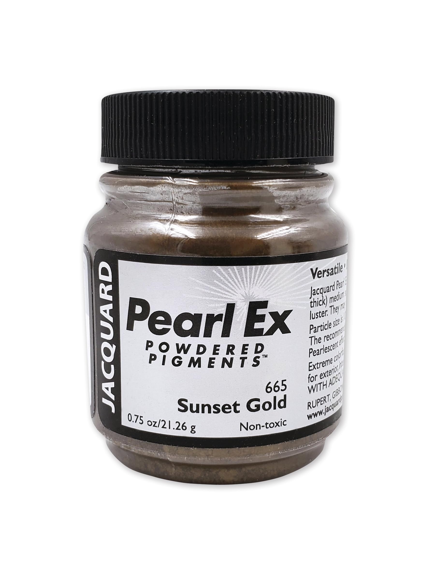 Jacquard Pearl Ex Pigment, Sunset Gold Powdered Metallic Mica for Epoxy Resin and Arts, Versatile Crafting Shimmer, Non-Toxic Polymer Clay Colourant, 21.26g