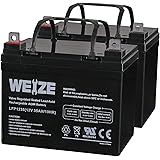 Weize 12V 35AH Deep Cycle Battery for Scooter Pride Mobility Jazzy Select Electric Wheelchair - 2 Pack in Series 24V