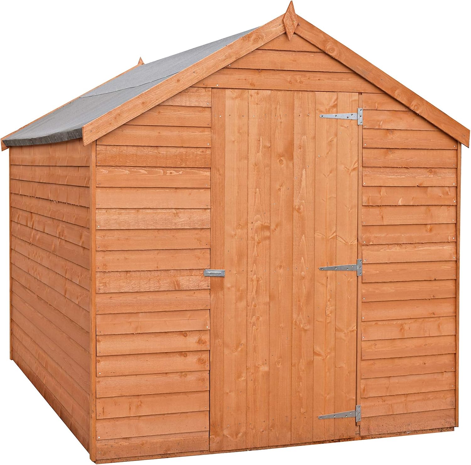 7x5 Shire Wooden Garden Shed Single Door Windowless Apex Roof Overlap Cladding Store Brown