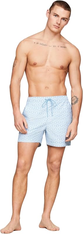Short de Bain Homme Medium Drawstring Print Mi-Long, Bleu (Laurel Sleepy Blue), S — photo 3 sur 4
