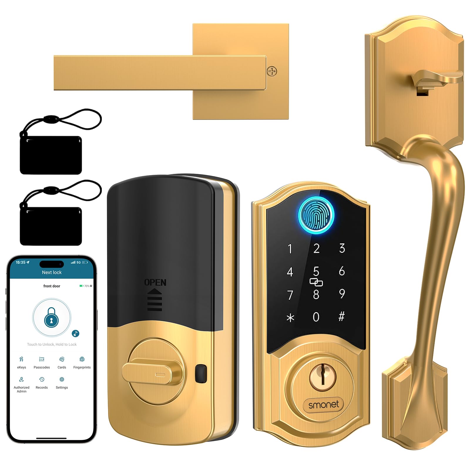 Smart Locks for Front Door, SMONET Front Door Lock Set Keyless Entry ...