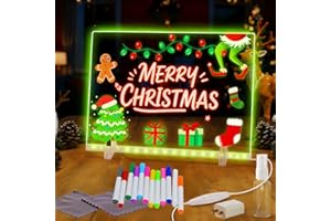 Led Drawing Board for Kids LumiBoard 11.8"X7.9" LED Note Board with 4 Modes & 7 Colors, Doodle Glow Board Acrylic Dry Erase B