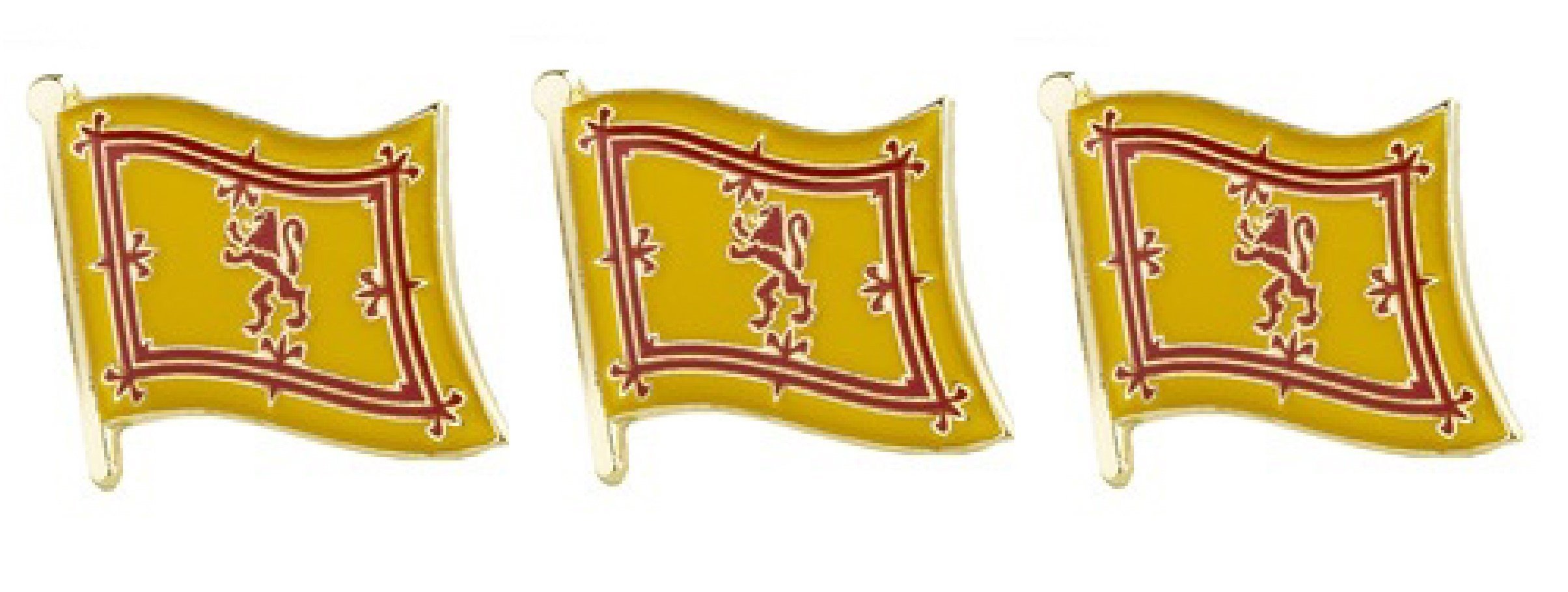 Pack of 3 x Flag of Scotland Scottish Lion Badge Flag Metal Pin Badges