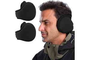 2Pcs Winter Ear Muffs,Foldable Cold Protective Earmuffs Fleece Warm Ear Warmer Behind The Head Ear Muffs for Men Women