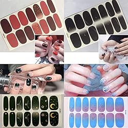 WOKOTO 20 Sheets Full Wraps Nail Art Polish