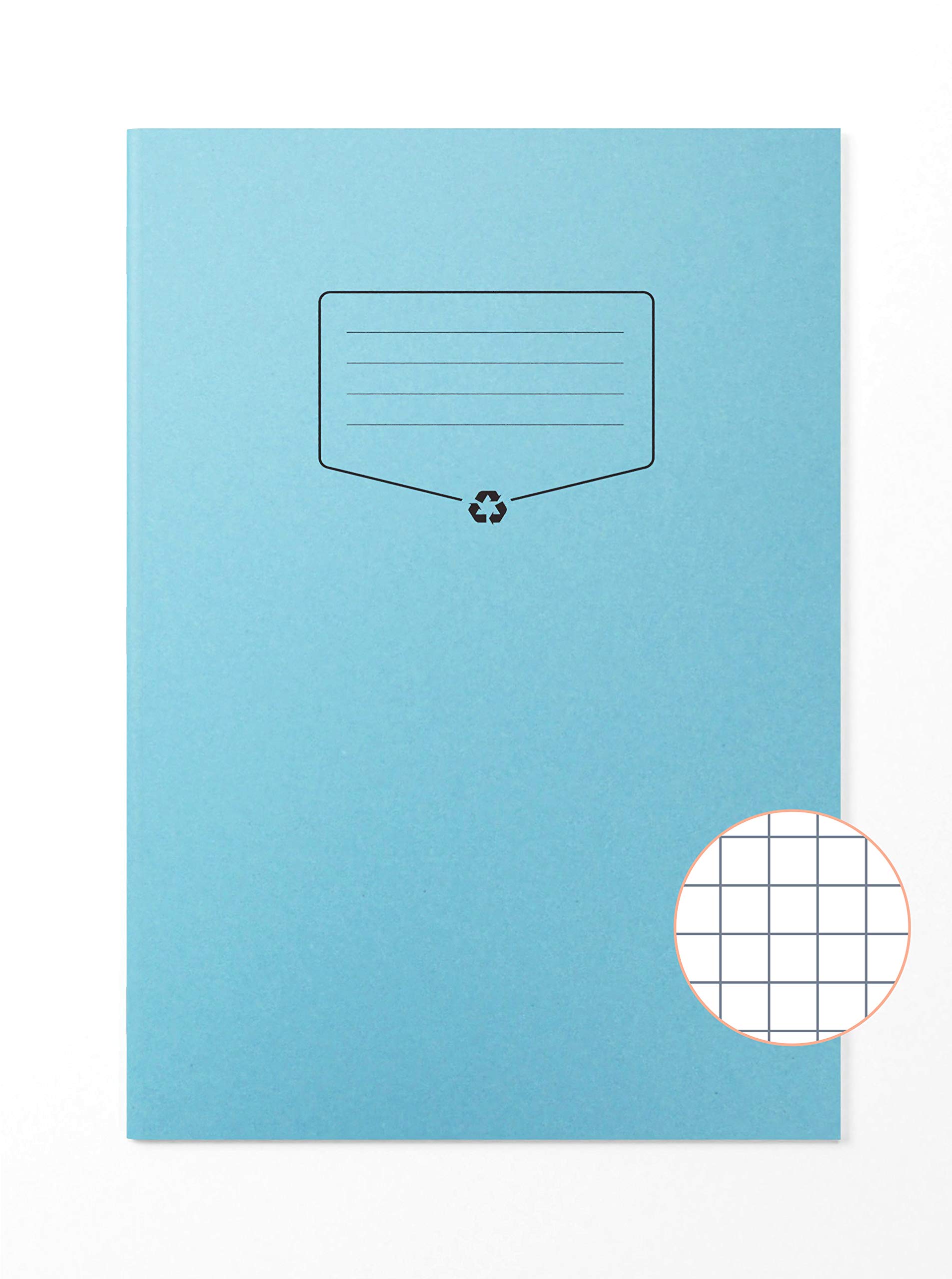 Silvine A4 Recycled Exercise Book - 7mm Squares (64 Pages) Blue [Pack of 10]