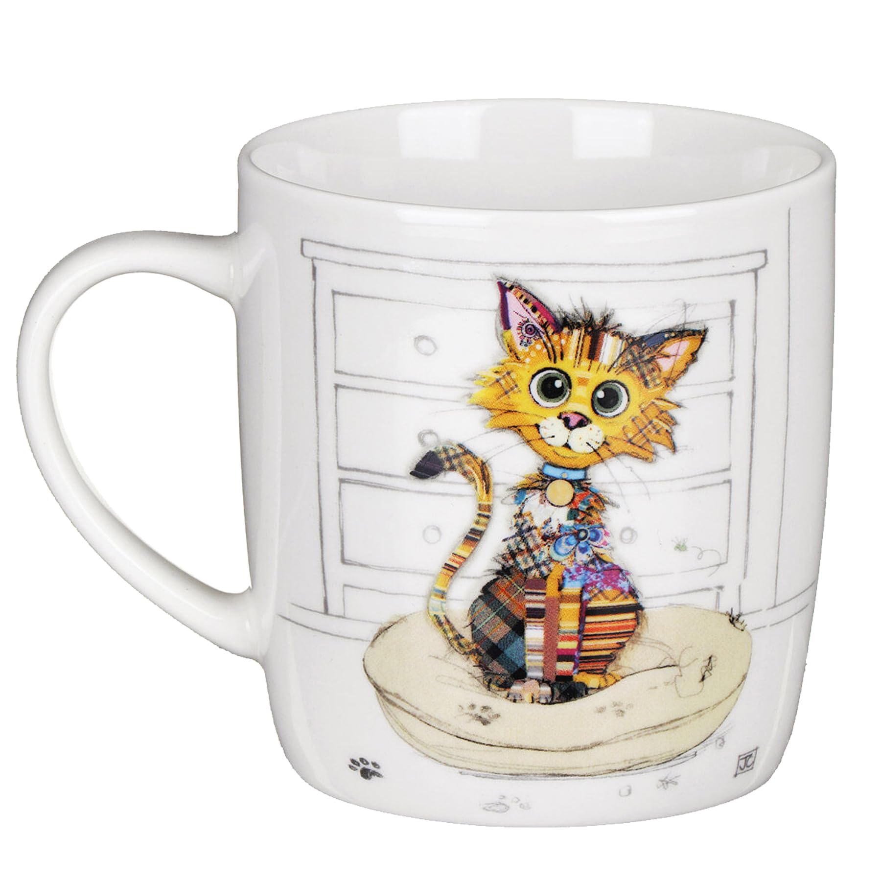 Widdle Gifts Bug Art Mug Tableware | Ceramic Coffee Mug for Home or Work | Large Mug for Hot Drinks | Tea Cup in Matching Gift Box (Kimba Kitten 1712)