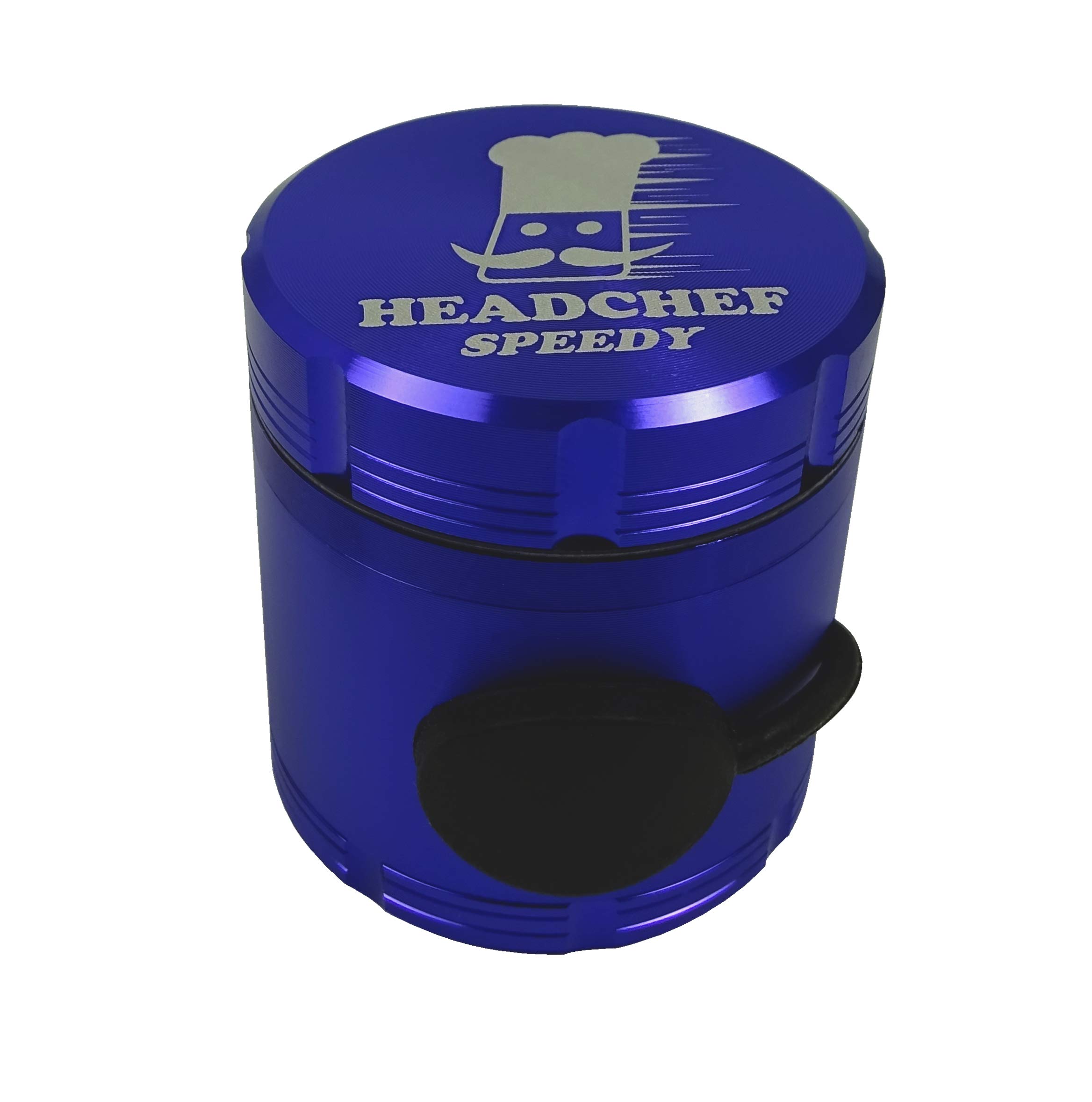 Headchef Speedy 50mm, 4 Piece Grinder, Quick Release of Herbs, Metal Herb Grinder with Sifter Scraper (Purple)