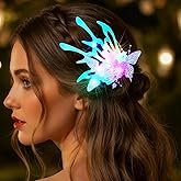 HEREAD Light Up Butterfly Hair Clips Mermaid Hair Accessoeries Pearl Hair Barrettes for Women