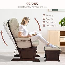 HOMCOM Nursery Glider Rocking Chair with