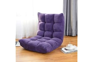 ARLIME 14-Position Floor Sofa, Folding Gaming Sofa Chair, Comfy Cushions & Study Steel Frame, Angle Adjustable Sleeper Bed, Couch Recliner (Purple)