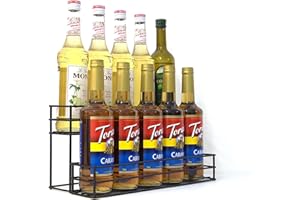 XG Glitter Coffee Syrup Rack & Stand, Compatible with Torani & MoninSyrup Bottles, 2-Tier Organizer for Coffee Bar, Kitchen, Countertop & Home Display(10 bottles) (17" D x 4.3" W x 8.3" H)