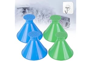 AURONP Ice Scrapers for Car Windshield, 4 PCS Magical Car Ice Scraper, Snow Scraper for Car, 2 in 1 Multifunctional Cone-Shaped Magical Ice Scrapers for Car Windshield, Windshield Scraper for Ice and Snow