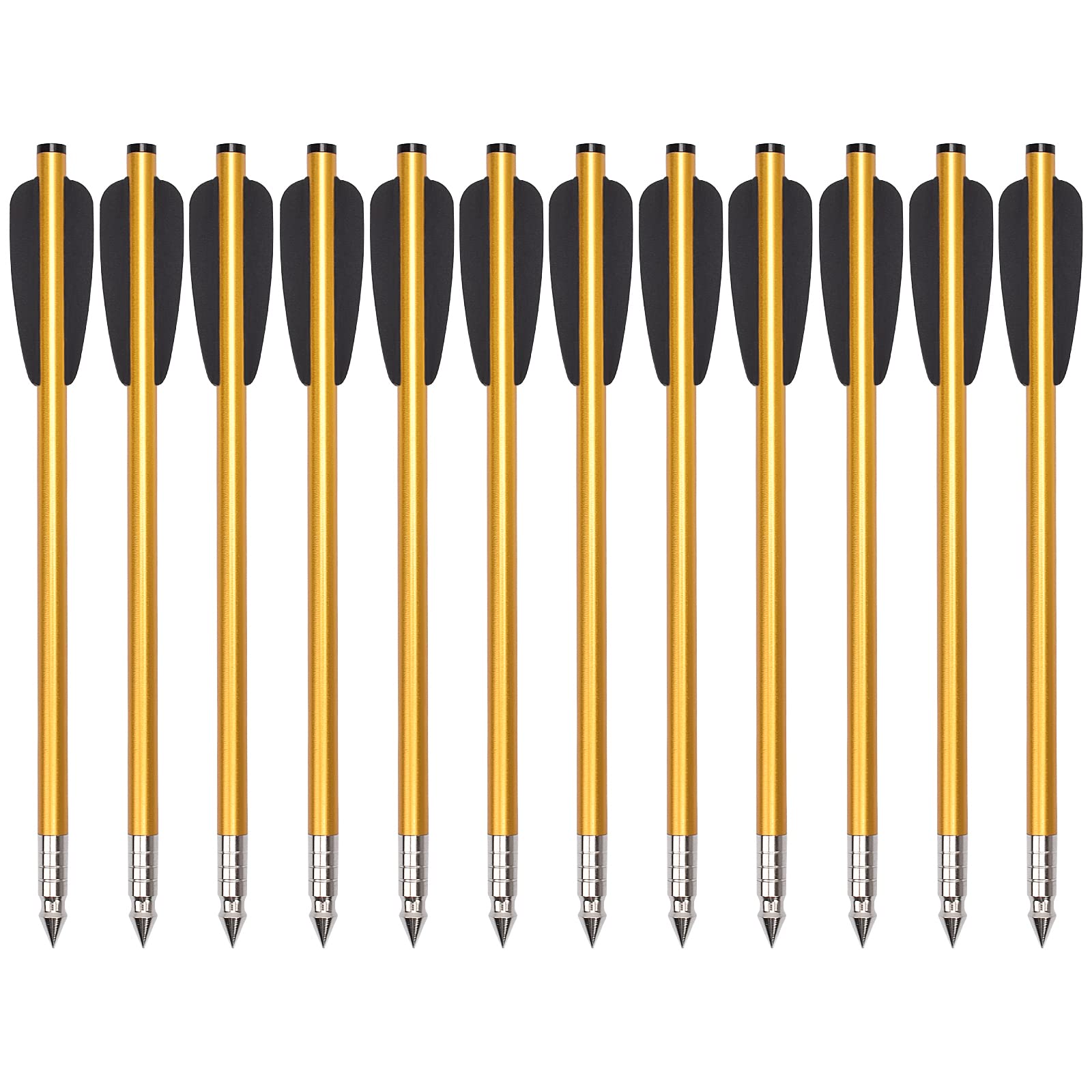 6.3'' Aluminium Crossbow Bolts Arrows Steel Tips for 50-80lbs Pistol Mini Crossbow Archery Target Hunting Shooting (Pack of 24)