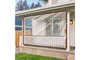 Clear Tarps Heavy Duty Waterproof - 7x7ft Clear Plastic Tarp with Grommets Transparent Vinyl Tarp for Porch Patio Enclosure T