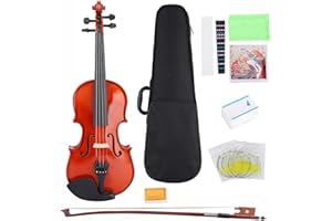 FLEXMAN 1/8 Violin, Portable Curly Maple Back Violin with Strong Case, Rosin, Cloth, a Set of Spare Strings for 105 and 115cm